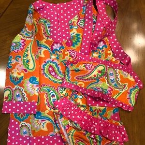 NWT Kelly’s Kids girls bikini sz 8 with matching coverup in a paisley pattern.